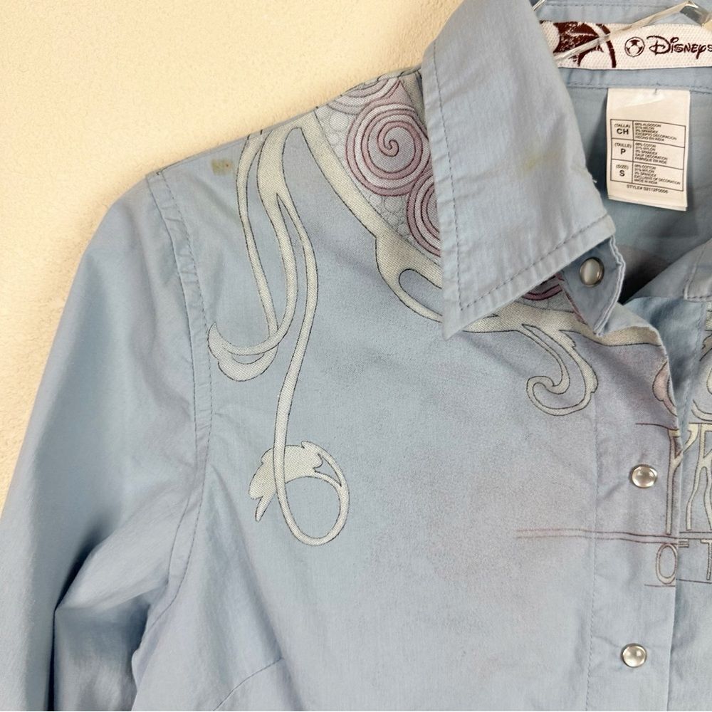 Disney Store Princess Ariel Snap Button Down Blouse Long Sleeve Small Vintage - Picture 4 of 8